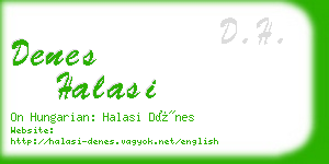 denes halasi business card